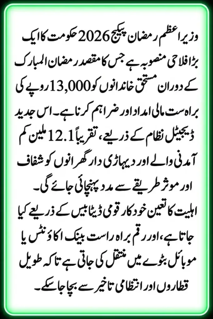 Prime Minister Ramzan Package 2026